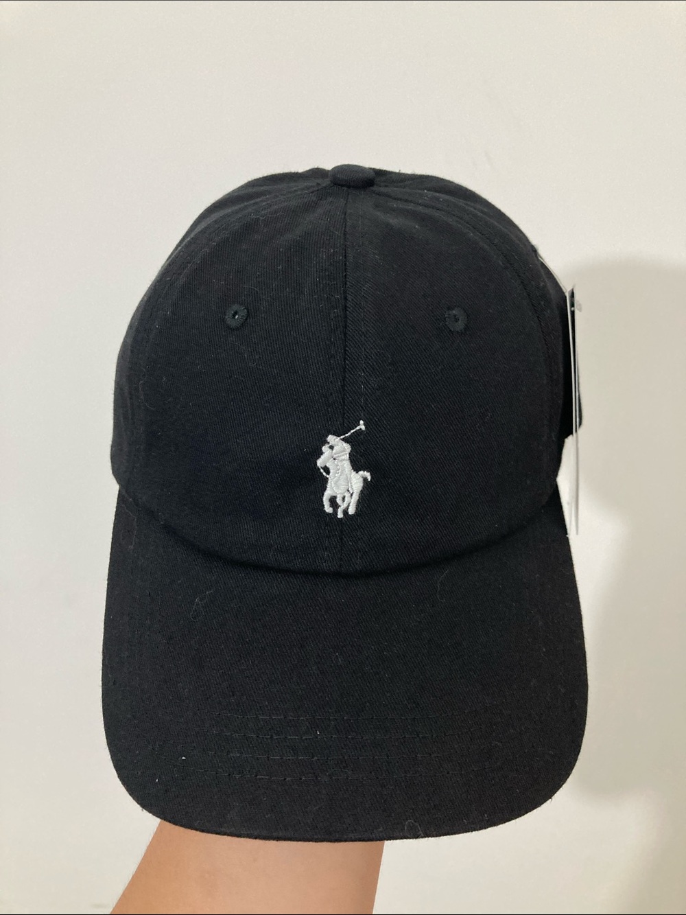 Ralph Lauren Black Baseball Cap with White Polo Pony